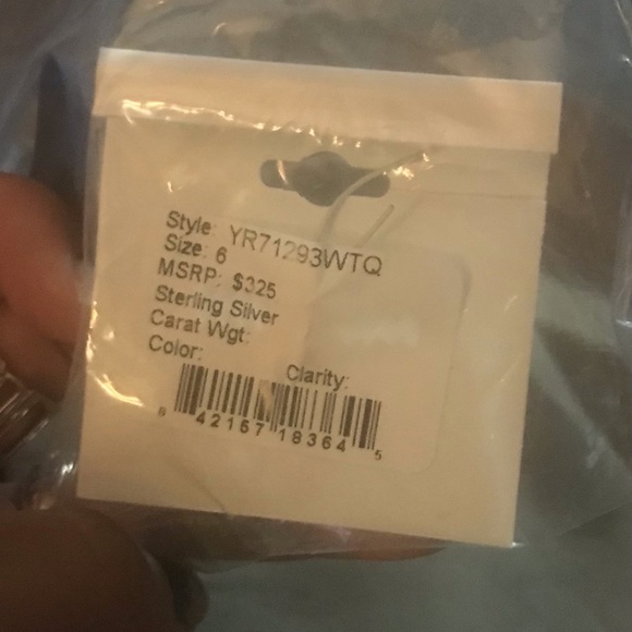 NWT Rhodium Plated Sterling Silver Turquoise Ring - Picture 4 of 4